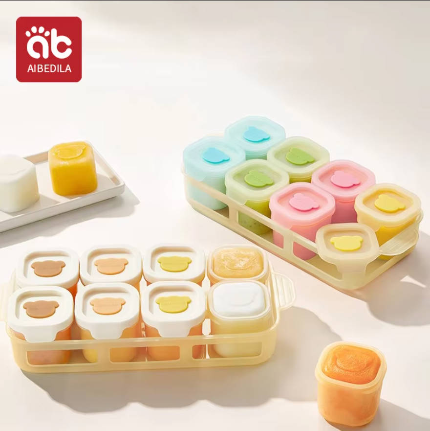 Baby Food Jars With Lids - AIBEDILA Bandeja de Silicone para Congelar