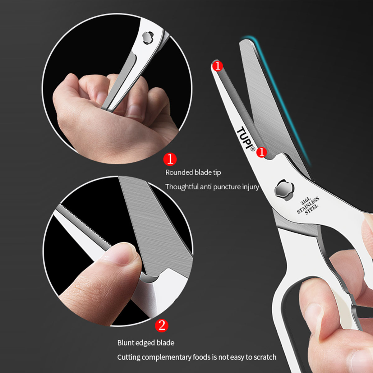 TUPI - Tesoura de aço inoxidáv - Baby Food Scissors avaliação e preço